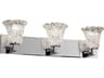 Justice Design Group Veneto Luce 3-Light Nickel Glass Vanity Light