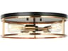 Justice Design Group 3-Light Matte Black Brass Round Flush Mount