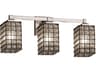 Justice Design Group Wire Glass 3-Light Nickel Vanity Light