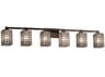 Justice Design Group Wire Glass 6-Light Bronze Vanity Light