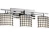 Justice Design Group Wire Glass 3-Light Nickel Vanity Light