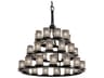 Justice Design Group Wire Glass 36-Light Black Cylinder Tiered Chandelier