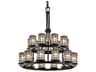 Justice Design Group Wire Glass 21-Light Bronze Cylinder Tiered Chandelier