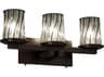 Justice Design Group Wire Glass 3-Light Bronze Vanity Light