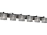 Justice Design Group Wire Glass 6-Light Black Vanity Light