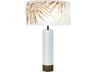 jefdesigns Palm Leaf Printed Thad White Buffet Lamp
