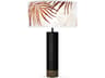 jefdesigns Palm Leaf Printed Thad Black Buffet Lamp