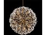 John Richard Spherical 30-Light Gold Leaf White Crystal Sputnik Pendant
