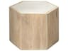 Jamie Young Argan Hexagon Natural Wood White Marble End Table