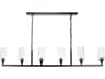 Jamie Young Linear 6-Light Oil Rubbed Bronze Clear Glass Cylinder Island Pendant