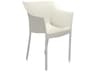 Kartell Outdoor Dr No Opaque Wax White Aluminum Resin Dining Arm Chair  (Sold in 2)