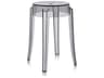 Kartell Outdoor Charles Ghost Transparent Smoke Grey Resin Dining Stool  (Sold in 2)