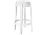 Kartell Outdoor Charles Ghost Transparent White Resin Counter Stool  (Sold in 2)