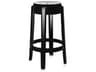 Kartell Outdoor Charles Ghost Glossy Black Resin Counter Stool  (Sold in 2)
