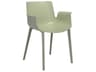 Kartell Outdoor Piuma Opaque Sage Green Resin Dining Arm Chair