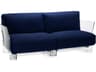 Kartell Outdoor Pop Transparent / Sunbrella Fabric Blue Loveseat