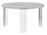 Kartell Outdoor T-table Transparent Crystal Resin High Round Coffee Table