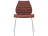 Kartell Maui Soft Trevira Chair in Brown Upholstered Seat & Chrome Legs