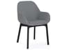 Kartell Clap Black Upholstered Arm Dining Chair