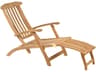 Kingsley Bate Special Order Steamer Teak Folding Chaise Lounge with Ottoman
