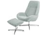 Kebe Bordeaux Yeti Turquoise Fabric Swivel Accent Chair with Footrest