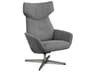 Kebe Palma Yeti Light Grey Swivel Accent Chair with Footrest