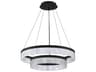 Kendal Arctic Ice 2-Light Black LED Round Tiered Pendant