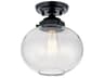 Kichler Avery 1-Light Black Globe Semi Flush Mount
