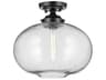 Kichler Avery 1-Light Black Globe Semi Flush Mount