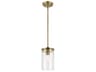 Kichler Crosby 1-Light Natural Brass Cylinder Mini Pendant