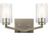 Kichler Deryn 2-Light Distressed Antique Gray Glass Vanity Light