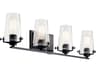 Kichler Alton 4-Light Black Glass Vanity Light