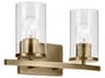 Kichler Crosby 2-Light Natural Brass Vanity Light