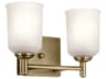 Kichler Shailene 2-Light Natural Brass Vanity Light