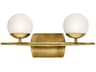 Kichler Jasper 2-Light Natural Brass Glass Vanity Light