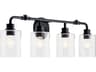 Kichler Gunnison 4-Light Black Glass Vanity Light