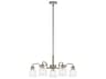 Kichler Aivian 5-Light Nickel Textured Black Glass Bell Chandelier