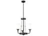 Kichler Vetivene 3-Light Textured Black Glass Cylinder Chandelier