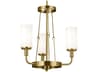 Kichler Vetivene 3-Light Natural Brass Glass Cylinder Chandelier