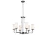 Kichler Vetivene 6-Light Classic Pewter Nickel Glass Cylinder Chandelier