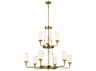 Kichler Vetivene 9-Light Natural Brass Glass Cylinder Chandelier