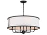 Kichler Heddle 6-Light Textured Black White Drum Chandelier