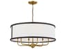 Kichler Heddle 6-Light Natural Brass White Drum Chandelier