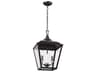 Kichler Dame 2-Light Anvil Iron Black Glass Lantern Mini Pendant