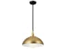 Kichler Fira 1-Light Natural Brass Black Dome Pendant