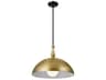 Kichler Fira 1-Light Natural Brass Black Dome Pendant
