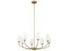 Kichler Adeena 8-Light Brushed Natural Brass White Empire Chandelier