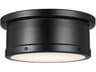 Kichler Serca 2-Light Black Glass Drum Flush Mount