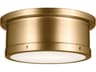 Kichler Serca 2-Light Brushed Natural Brass Drum Flush Mount
