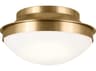Kichler Bretta 2-Light Brushed Natural Brass Glass Bowl Flush Mount